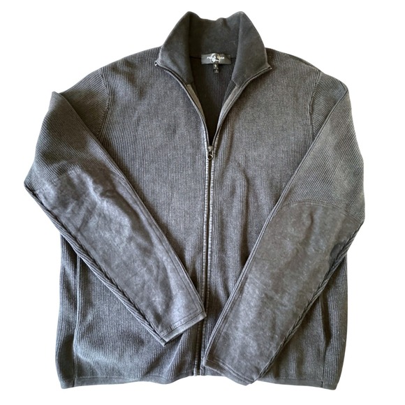 rag & bone Other - Rag & Bone Full Zip Sweater $398 Charcoal Grey Elbow Patches Mock Neck